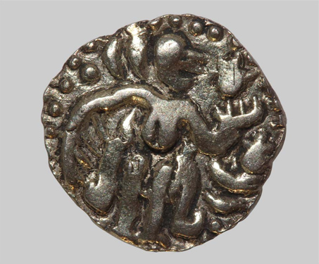 Raja Raja Chola I, Silver Fanam - Ancient India, Chola, Raja Raja Chola I, Silver Coin, South India