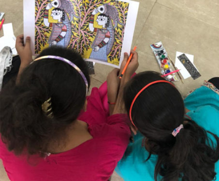 Madhubani art at a children’s home - For schools