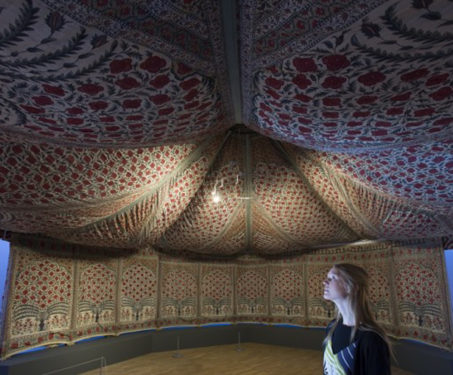 Tipu's tent in Mughan chitz fabric displayed at the V&A