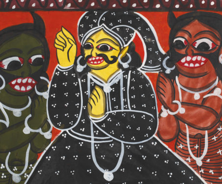 Pattachitra: Yampat scroll - Bengal Pattachitra, Bengal Patua, Chitrakars, Folk Art, Gods & Goddesses, Sarmaya Stars, West Bengal, Yama