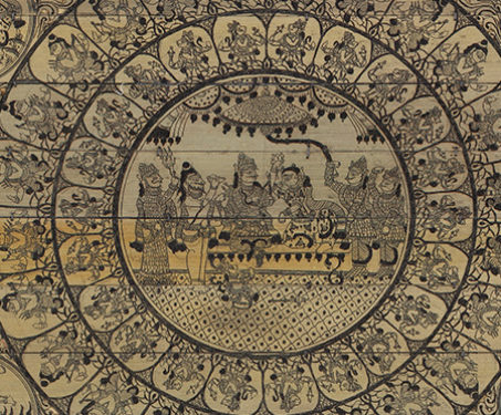 Talapattachitra: Ramayana and Krishna's Story - Ink on Palm Leaf