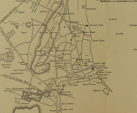 Plan of the Siege-Works, June to September 1857 - Delhi