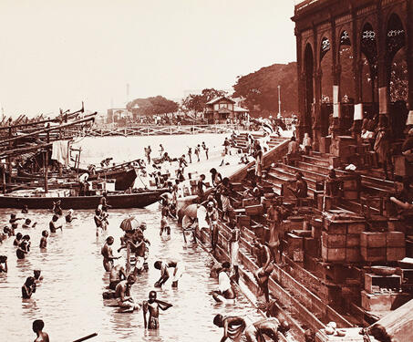 Armenian Ghat on the Hoogly River, Calcutta - Bengal Presidency, British Raj, Calcutta, Colonial Architecture, Colonial India, East India Company, photography, Street View