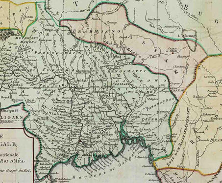 Carte Du Bengale (Map of Bengal) - British Raj