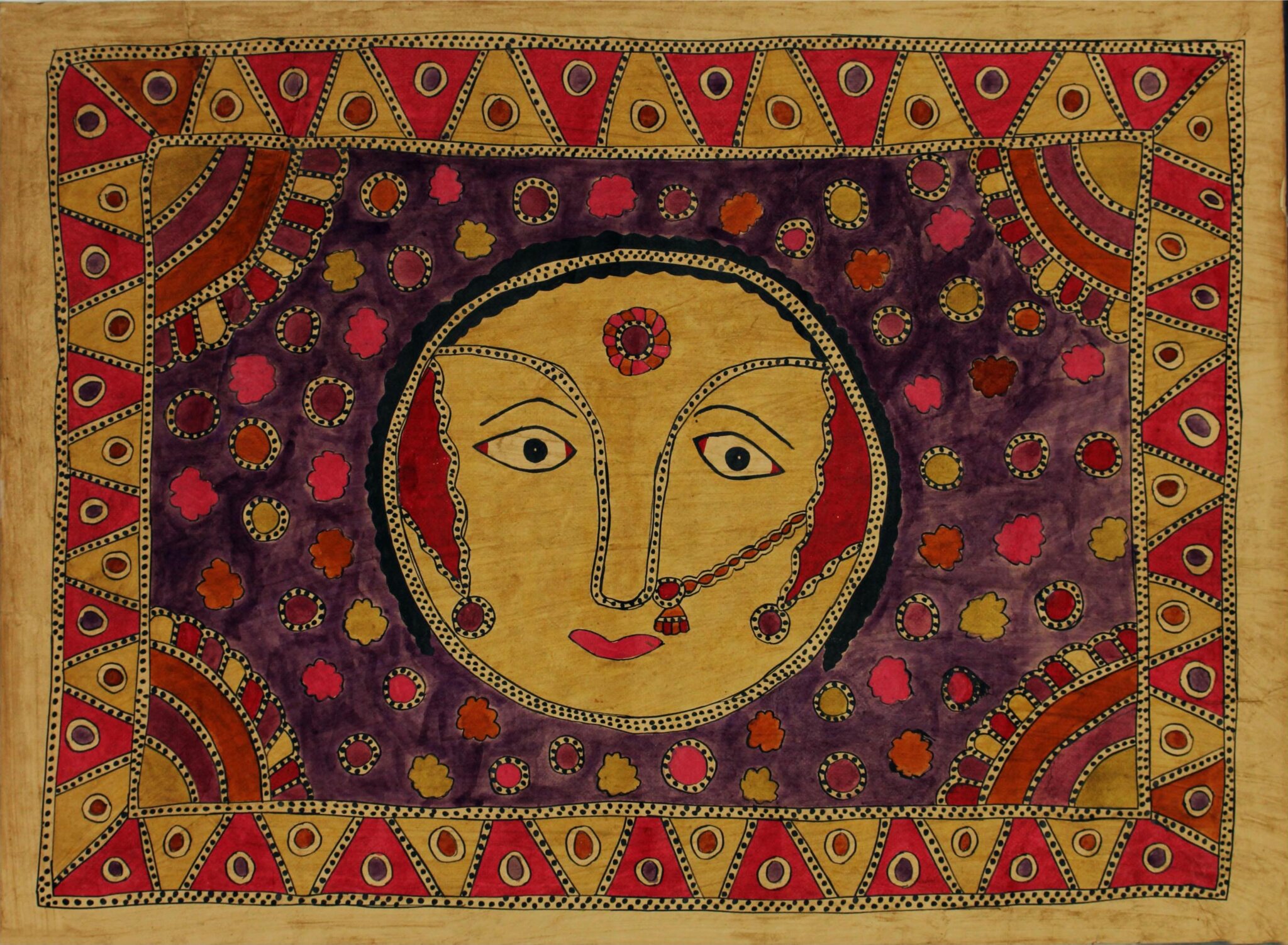 Madhubani Folk Art Painting of Ganesha NOVICA India - Krishna Bala  Ganapathi | NOVICA