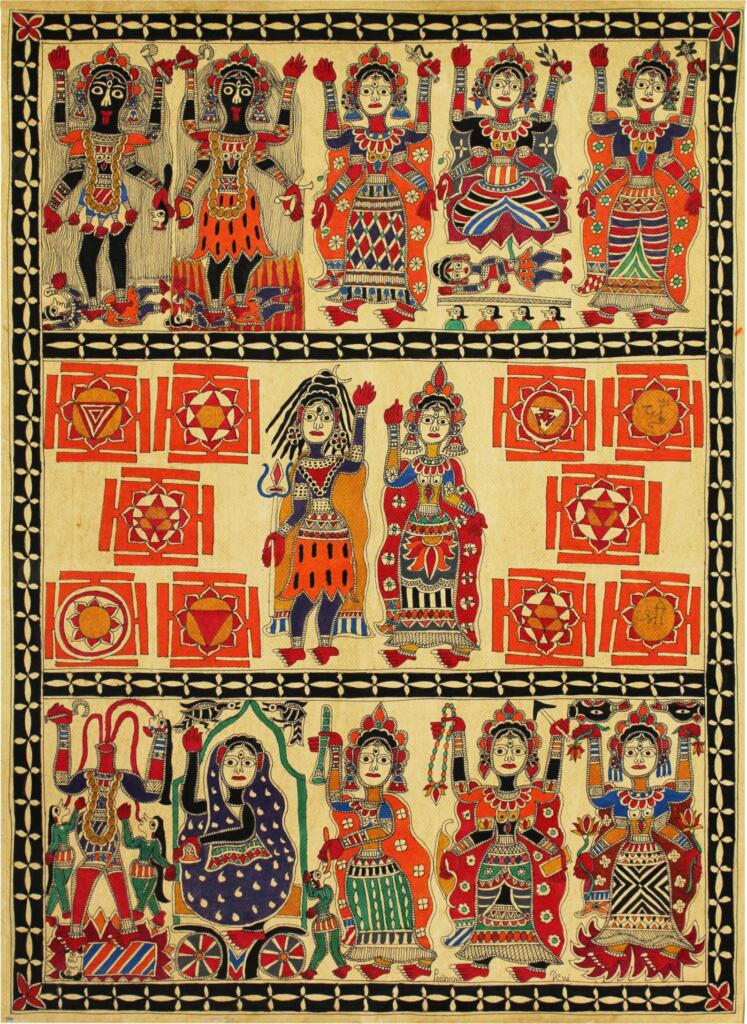 Madhubani or Mithila Painting - Bihar, featured, Jyoti Karn, Madhubani, Mithila, Monochrome, Moti Karn, Natural Dyes, Nature, Poetry & Nature, SK Das