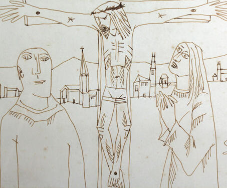 Crucifixion - Christian Art, Expressionism, Francis Newton Souza, Modern Art, Mumbai, Progressive Arts Group, Religious art
