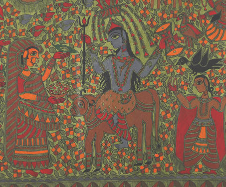 Untitled (Shiva) - Madhubani Art