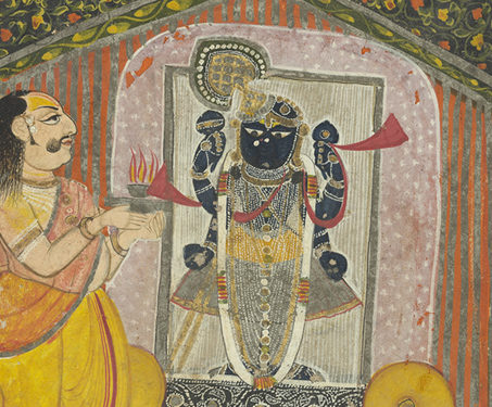 Miniature of Shrinathji - Gods and Goddesses, Krishna, Miniature Art, Rajasthan, Shrinathji, Udaipur
