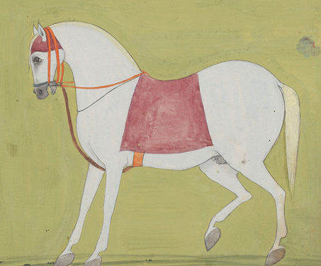 Portrait of Horse Fatem Marakha, a personal ride of Maharana Pratap - 18th century India, Arts of India, Horses, Jaipur, Kingdoms, Miniature Painting