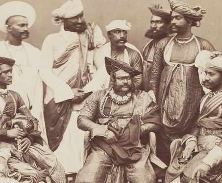 Jayajirao Scindia, Maharaja Scindia of Gwalior and his suite - 19th Century Photography, Bourne and Shepherd, British India, Central India, Gwalior, Princely States, Scindia