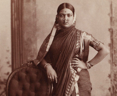 Museum objects - 19th Century Photography, People of India, Photo studios, Sari, Textiles