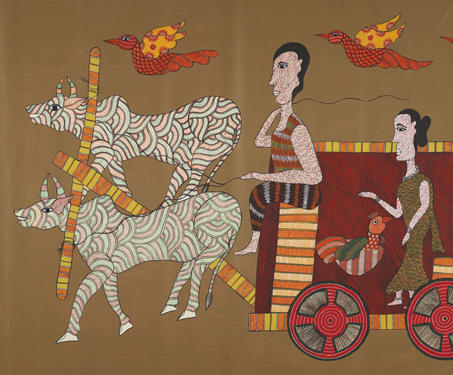 Pahuna (Esteemed Guest) - Acrylic, Gond, Gond Art, Japani Shyam, Women Artists