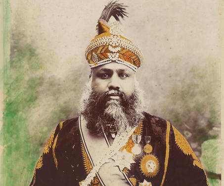 Maharaja Sawai Madho Singh II of Jaipur - 19th Century Photography, British India, Gobindram and Oodeyram, Indian Royalty, Jaipur, Painted photography
