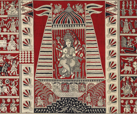 Mata Ni Pachedi, Vahanvati Mata - Ahmedabad, Arts of India, Gods and Goddesses, Gujarat, Mata ni Pachedi, Sea of Stories, Textile art, Vahanvati Mata