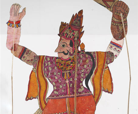 Museum objects - Andhra Pradesh, Arts of India, Hindu epic, Karnataka, Mahabharat, Performing Art, Puppetry, Shadow Puppets, Togalu Gombeyatta