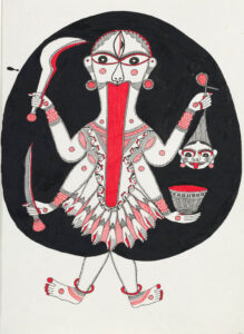 Dark Mother - Goddesses of wrath - Arts of India, Buddhism, Chamundi, featured, Goddess, Goddess Kali, Goddesses, Hinduism, Madhubani, Mahavidya, Mithila, Mother Goddess, Mysore, Reign of the Goddess, Shakti, Tantra