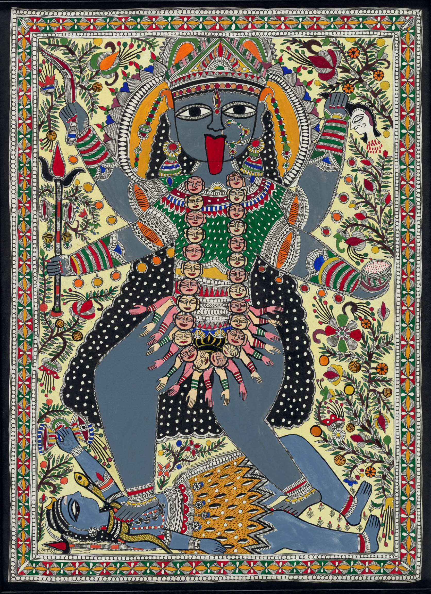 Dark Mother - Goddesses of wrath - Buddhism, Chamundi, featured, Goddess, Goddess Kali, Goddesses, Hinduism, Madhubani, Mahavidya, Mithila, Mother Goddess, Mysore, Reign of the Goddess, Shakti, Tantra