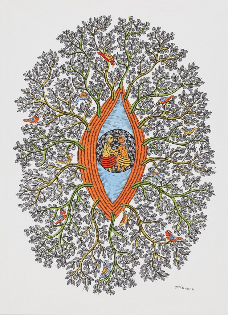 How to draw a tree like Sukhnandi Vyam - Echoes of the Land, featured, Gond, Gond Art, Gond-Pardhan, Madhya Pradesh, Nature, Sukhnandi Vyam