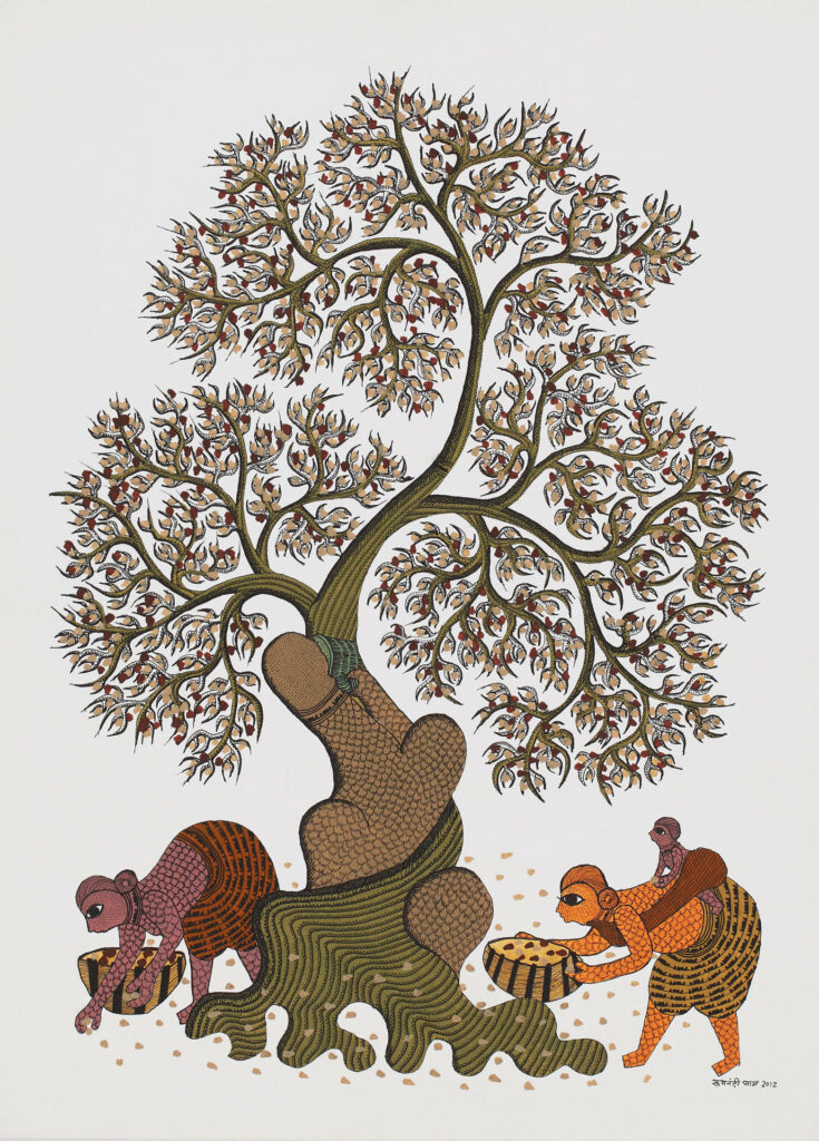 How to draw a tree like Sukhnandi Vyam - Echoes of the Land, featured, Gond, Gond Art, Gond-Pardhan, Madhya Pradesh, Nature, Sukhnandi Vyam
