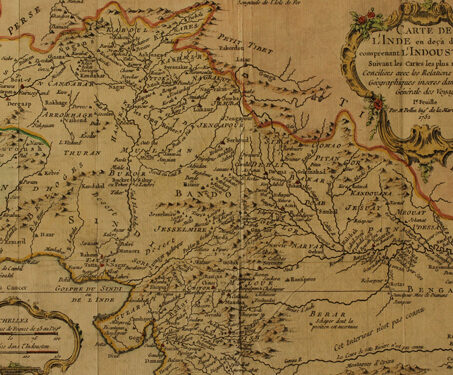 Carte De L'Inde en deca du Gange comprenant L'indoustan & c - Jacques Nicolas Bellin