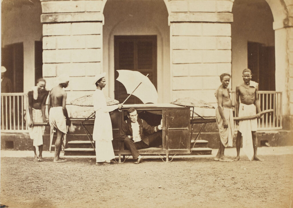 Song of The Palanquin-Bearers - Albumen print, Bourne and Shepherd, British India, featured, Mithila, Mughal miniatures, Open Roads, palanquins, Samuel Bourne, Transport, Travel, travellers