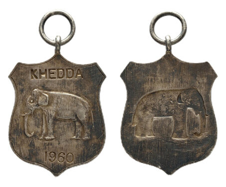 Museum objects - 20th century India, Elephant, Hunting, Medal, Mysore, Silver